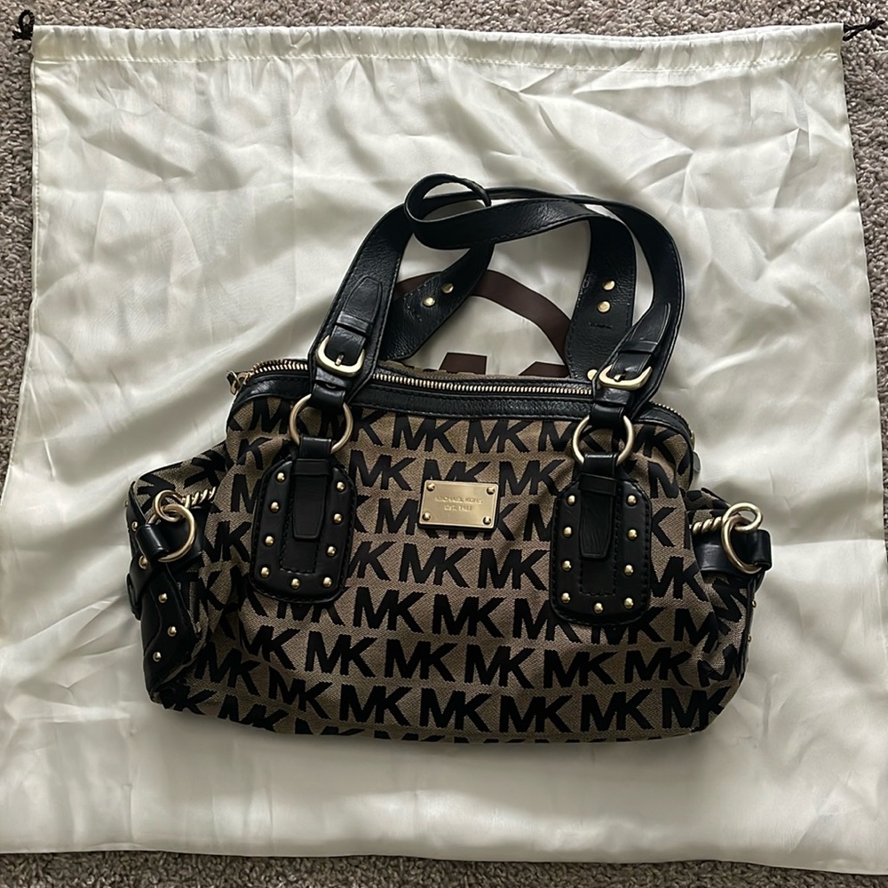 Michael Kors black MK satchel
